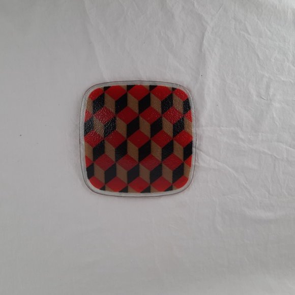 ❤️❤️ Peggy Karr Fused Glass 8" square plate - Picture 2 of 5